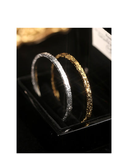 Rhodium/18K Golden Plated Solid S925 Sterling Silver Crushed Ice Bracelet for Women - Versatile, Luxurious, and Chic