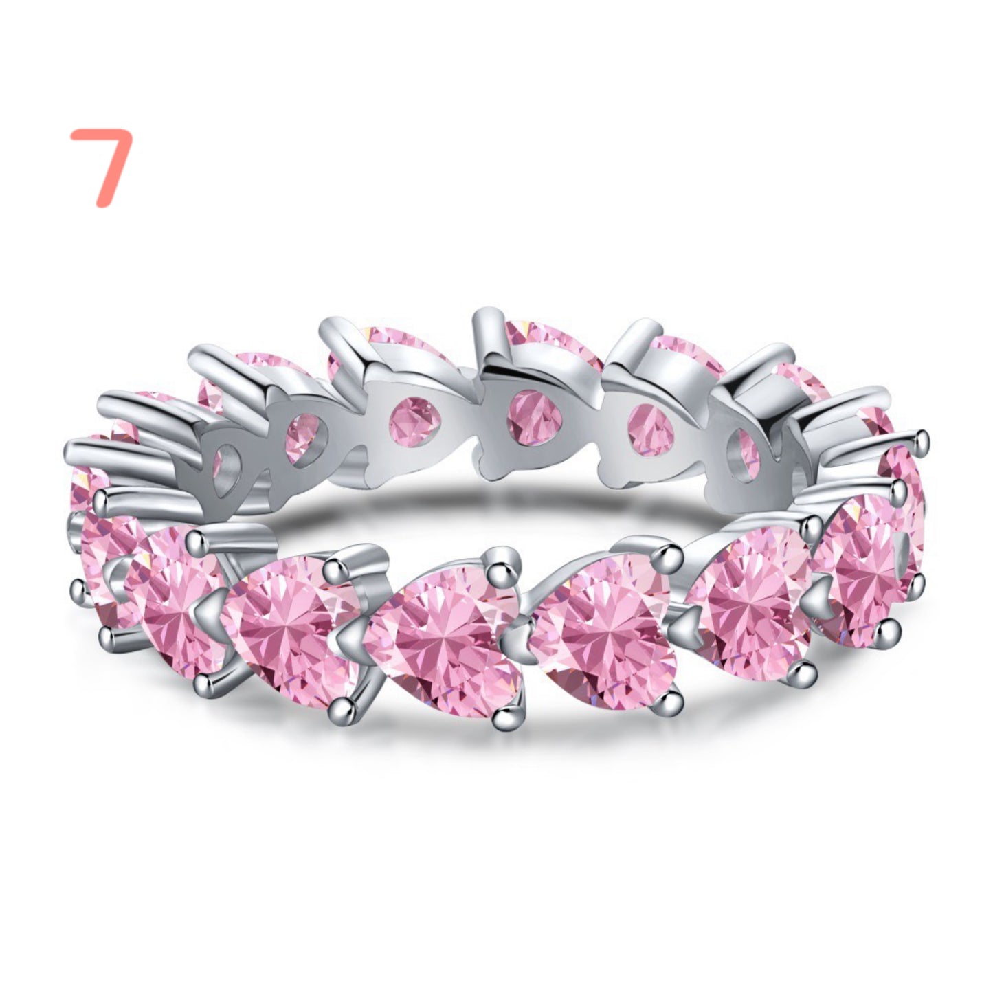 5A Pink Cubic Zirconia S925 Ring- Pink Diamond Collection