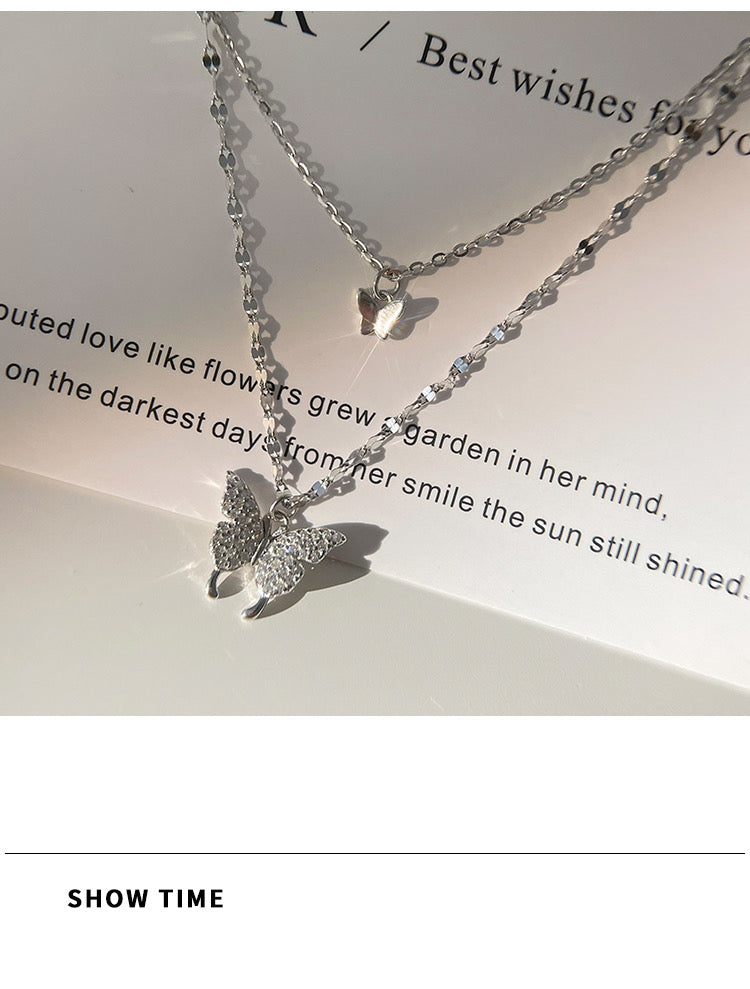 S925 Sterling Silver Butterly Necklace Perfect Gift for Women