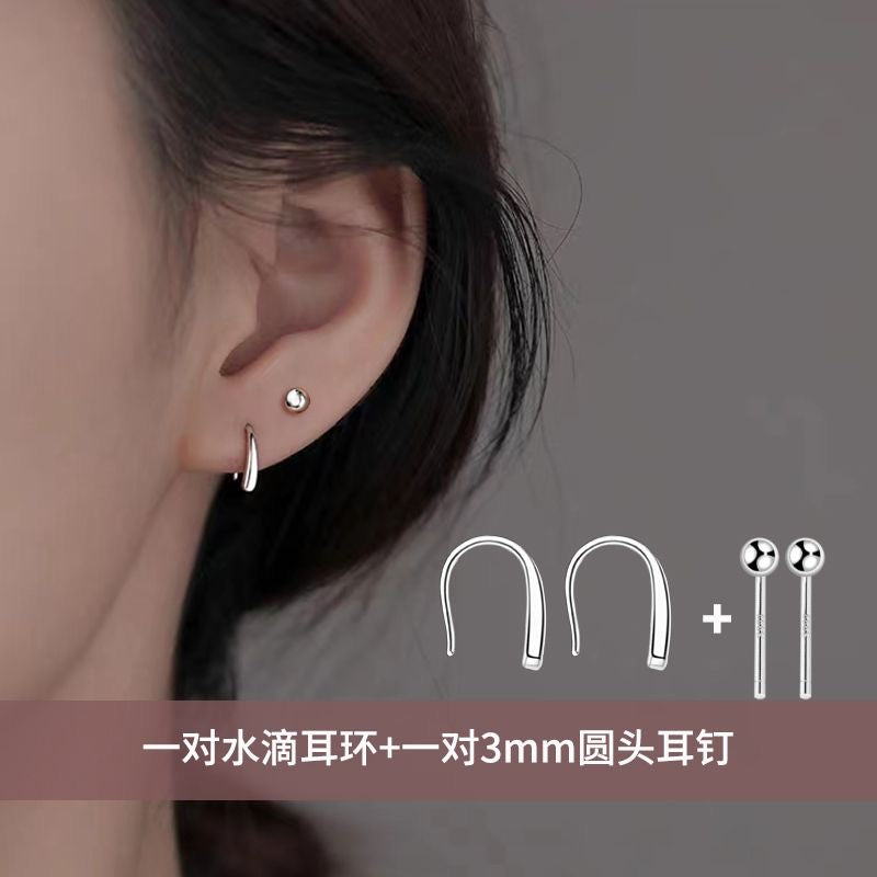 S999 Pure Silver Ear Studs-Experience Comfort and Elegance